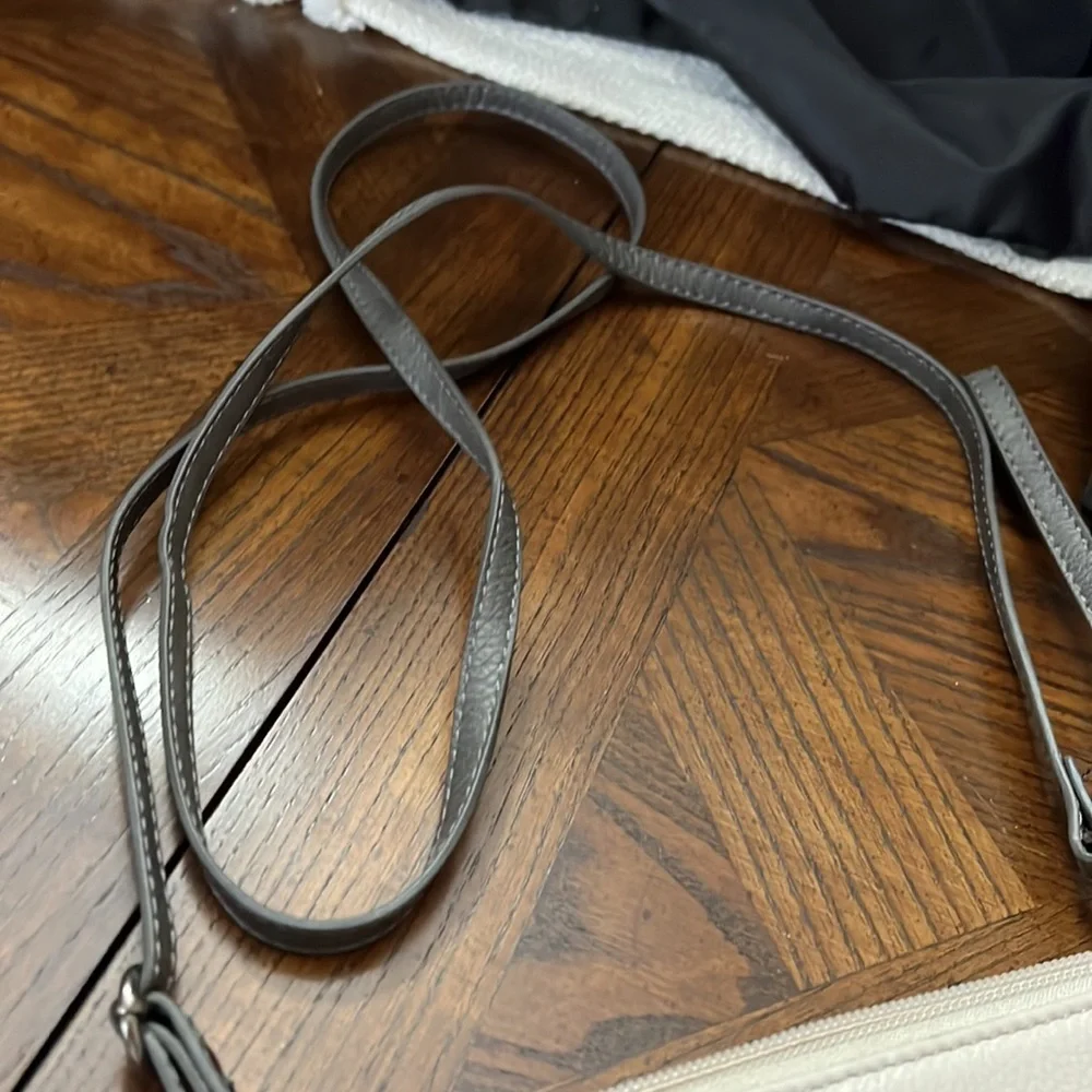 EUC The Sak leather crossbody bag in cream/silver/gray. - Picture 4 of 5